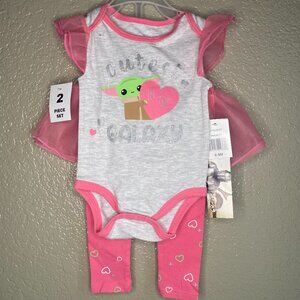 STAR WARS BABY YODA Girls Infant 2PC Tutu Legging Set 6-9M